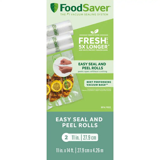 FoodSaver Easy Seal & Peel 11" x 14' Vacuum Seal Roll, 2 Pack