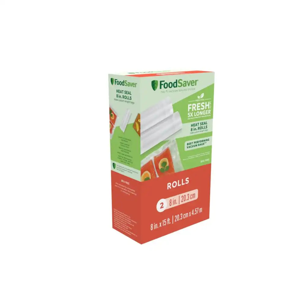 FoodSaver 8" x 15' Vacuum Seal Roll, 2 Pack