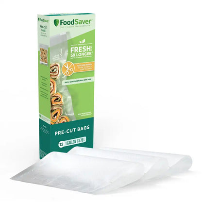 FoodSaver Gallon Pre-Cut Vacuum Seal Bags, 12 Pack