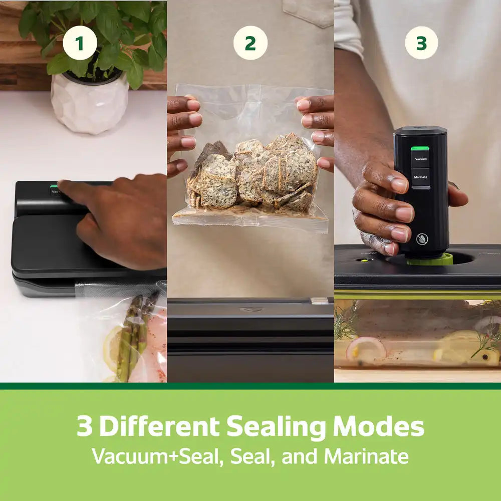 FoodSaver Handheld+ 2-in-1 Vacuum Sealing System, Handheld and Countertop Vacuum Sealer, 8-Piece Starter Kit