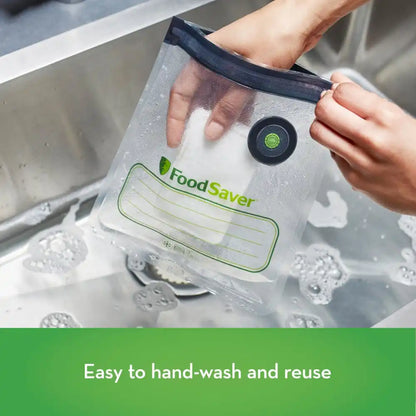 FoodSaver Reusable Gallon Vacuum Zipper Bags, for Use with FoodSaver Handheld Vacuum Sealers, 8 Count