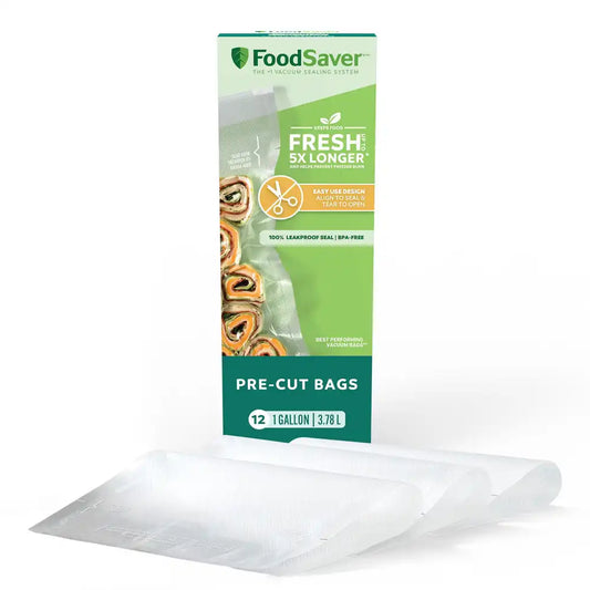 FoodSaver Gallon Pre-Cut Vacuum Seal Bags, 12 Pack