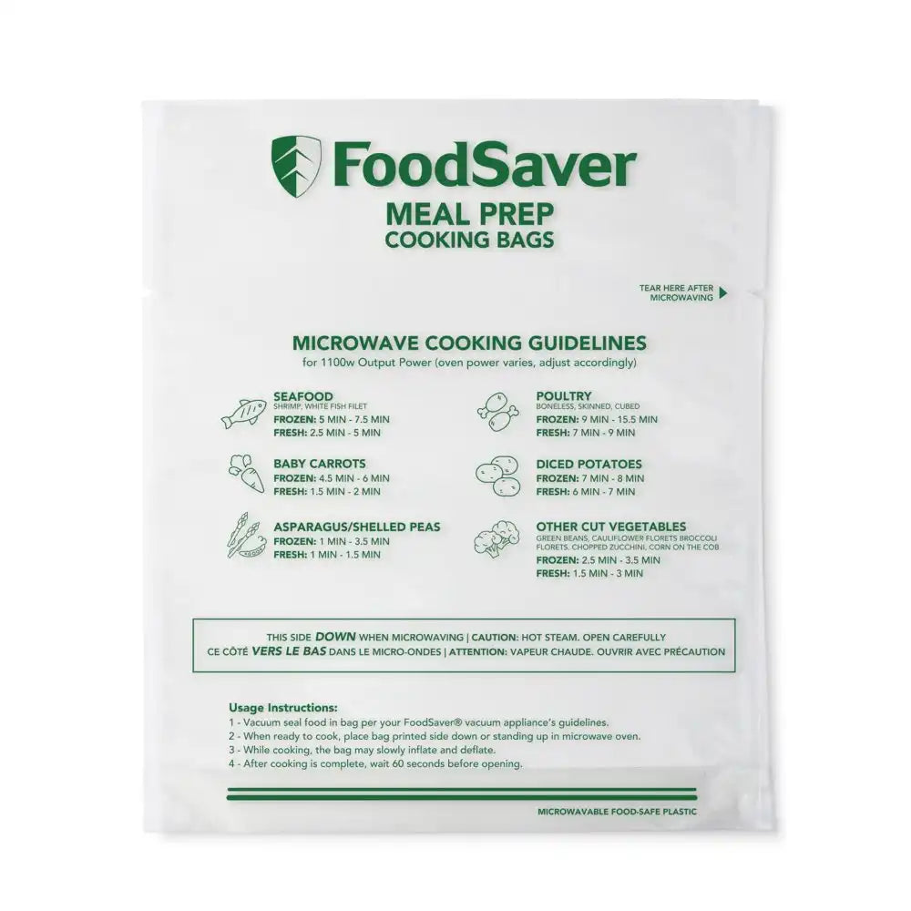 FoodSaver Microwavable Meal Prep Bags, 1 Quart, 16 Ct.