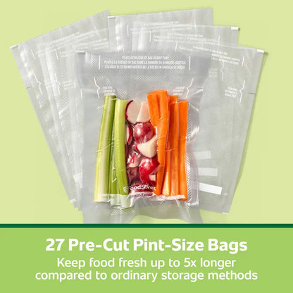 FoodSaver Pint Pre-Cut Vacuum Seal Bags, 27 Pack