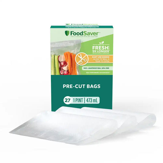 FoodSaver Pint Pre-Cut Vacuum Seal Bags, 27 Pack