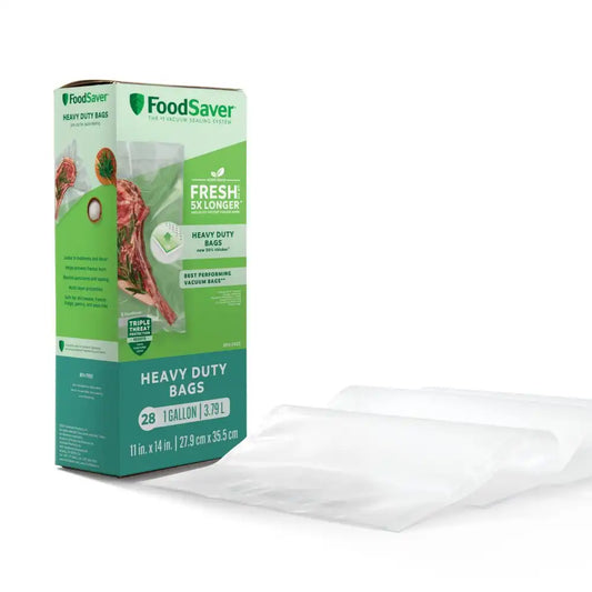 FoodSaver Heavy Duty Gallon Vacuum Seal Bags, 28pk with Triple Threat Protection