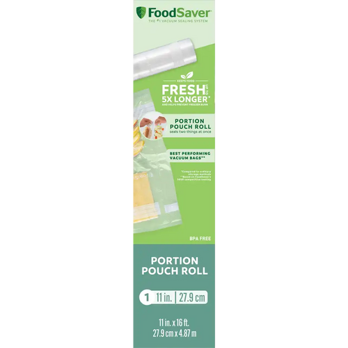 FoodSaver 11" x 16' Portion Pouch Vacuum-Seal Roll, Single Roll