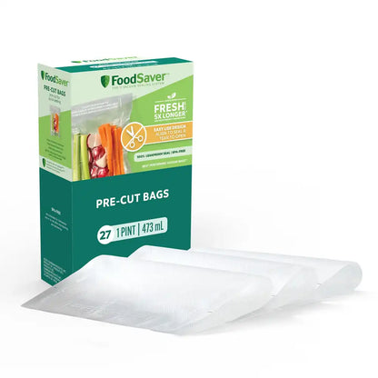 FoodSaver Pint Pre-Cut Vacuum Seal Bags, 27 Pack