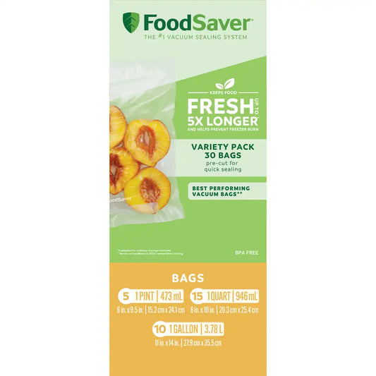 FoodSaver Vacuum Zipper Quart Bags, 18 Count