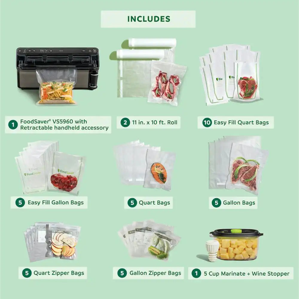 FoodSaver Elite All-in-One Liquid+ Vacuum Sealer, Dark Stainless Steel