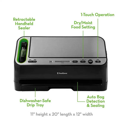FoodSaver 2-in-1 Automatic Vacuum Sealing System with Starter Kit, v4440, Black Finish