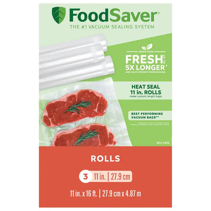 FoodSaver 11" x 16' Vacuum Seal Roll, 3 Pack