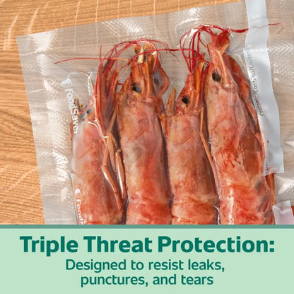 FoodSaver Heavy Duty 8"x 20' Vacuum Seal Rolls, 6pk with Triple Threat Protection