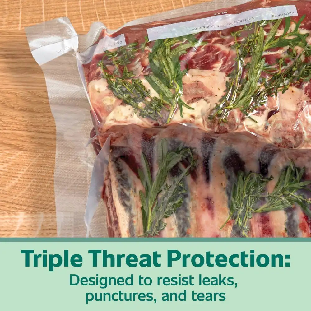 FoodSaver Heavy Duty 11"x 16' Vacuum Seal Rolls, 6pk with Triple Threat Protection